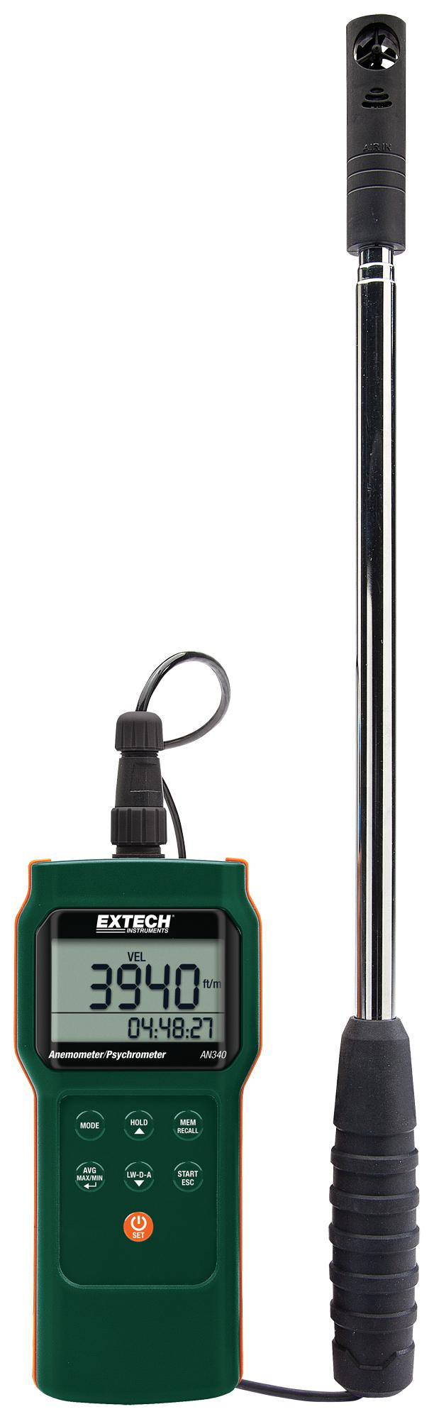 AN340 ANEMOMETER/PSYCHROMETER LOGGER, 20M/S EXTECH INSTRUMENTS