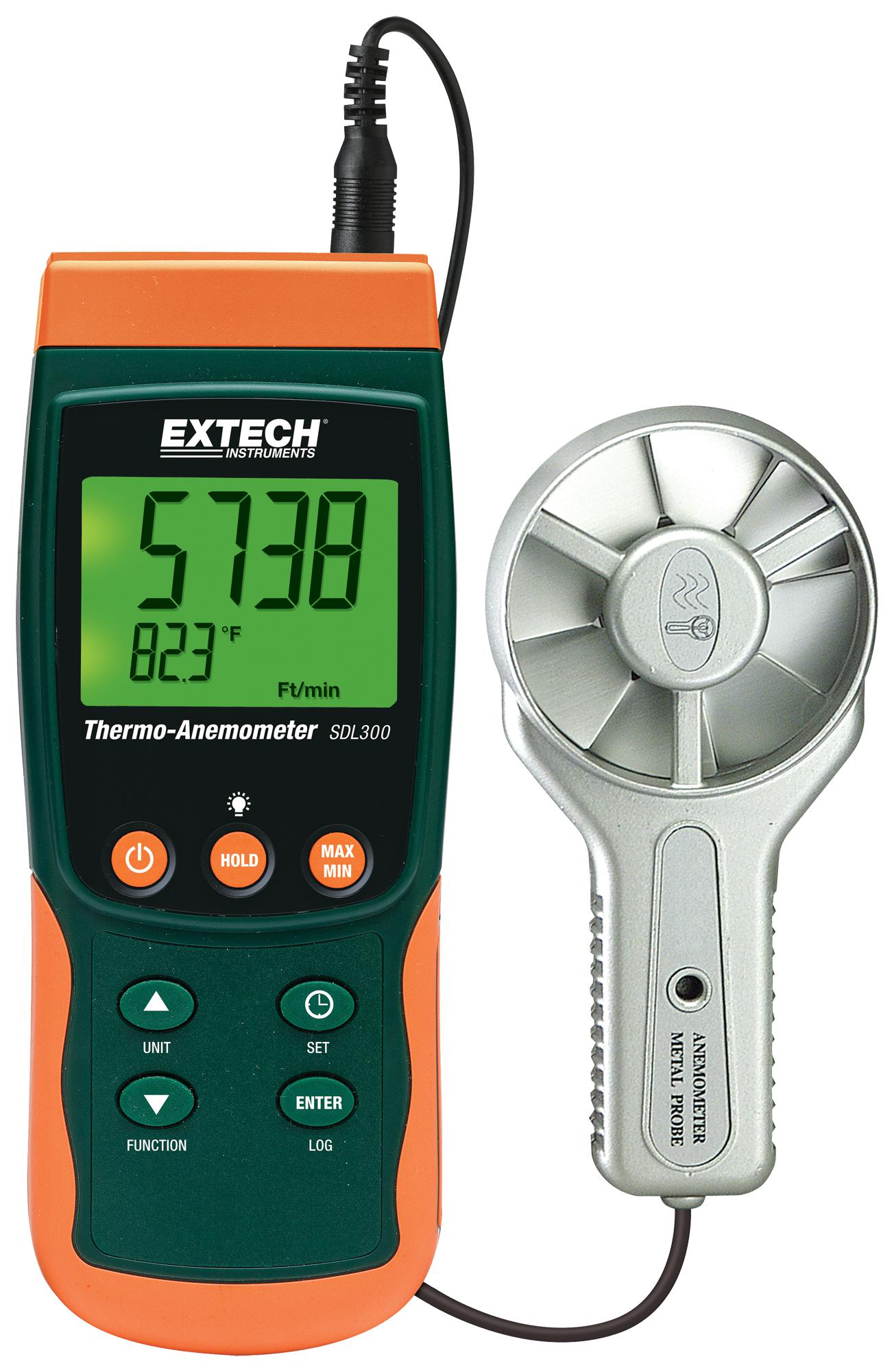 SDL300 THERMO-ANEMOMETER/DATALOGGER, 0.4-35M/S EXTECH INSTRUMENTS