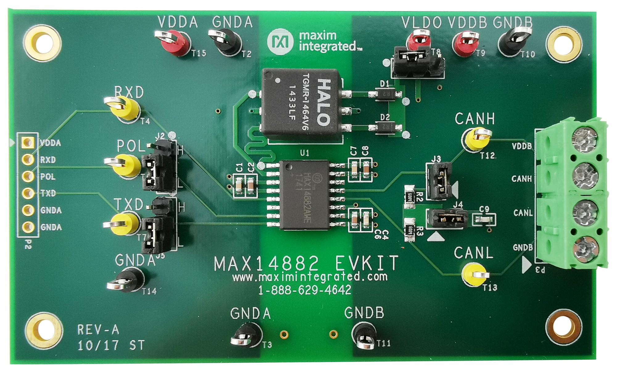 MAX14882EVKIT# EVAL KIT, ISOLATED CAN TRANSCEIVER MAXIM INTEGRATED / ANALOG DEVICES