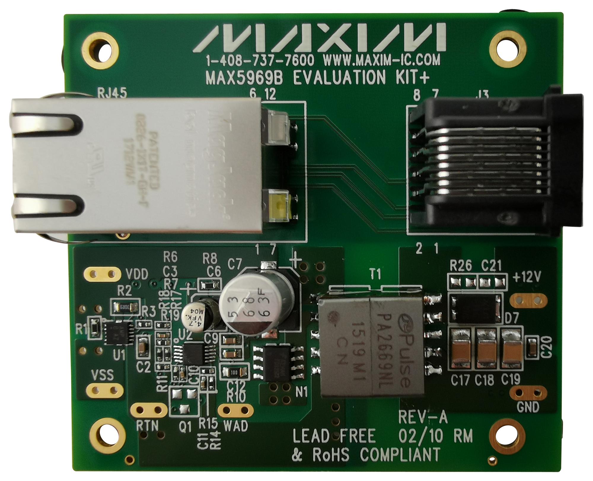 MAX5969BEVKIT+ EVAL KIT, POE, PD CONTROLLER MAXIM INTEGRATED / ANALOG DEVICES