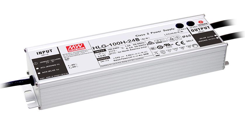 HLG-100H-24B LED DRIVER PSU, AC-DC, 24V, 4A MEAN WELL