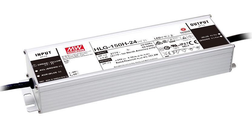 HLG-150H-24A LED DRIVER PSU, AC-DC, 24V, 6.3A MEAN WELL