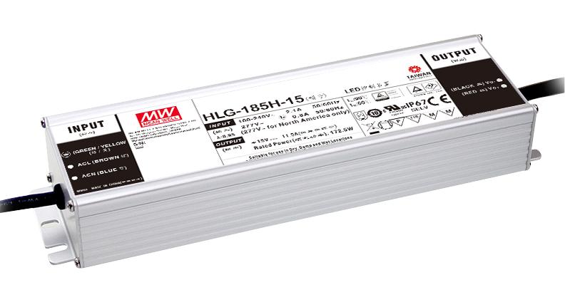 HLG-185H-30A LED DRIVER PSU, AC-DC, 30V, 6.2A MEAN WELL