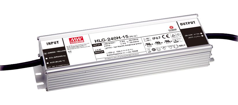 HLG-240H-48A LED DRIVER PSU, AC-DC, 48V, 5A MEAN WELL