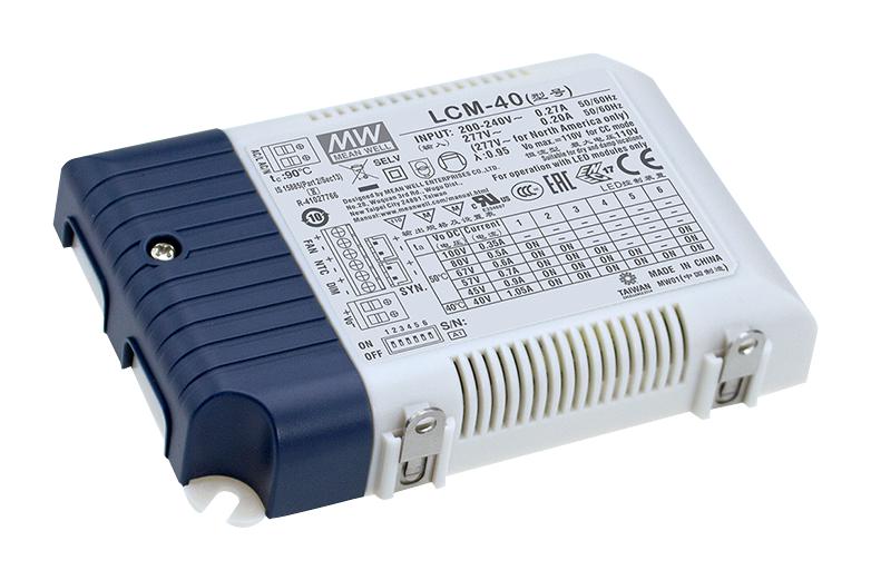 LCM-40 LED DRIVER PSU, AC-DC, 40V, 1.05A MEAN WELL
