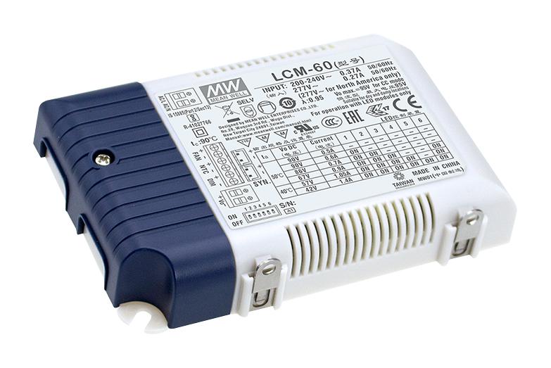 LCM-60 LED DRIVER PSU, AC-DC, 42V, 1.4A MEAN WELL