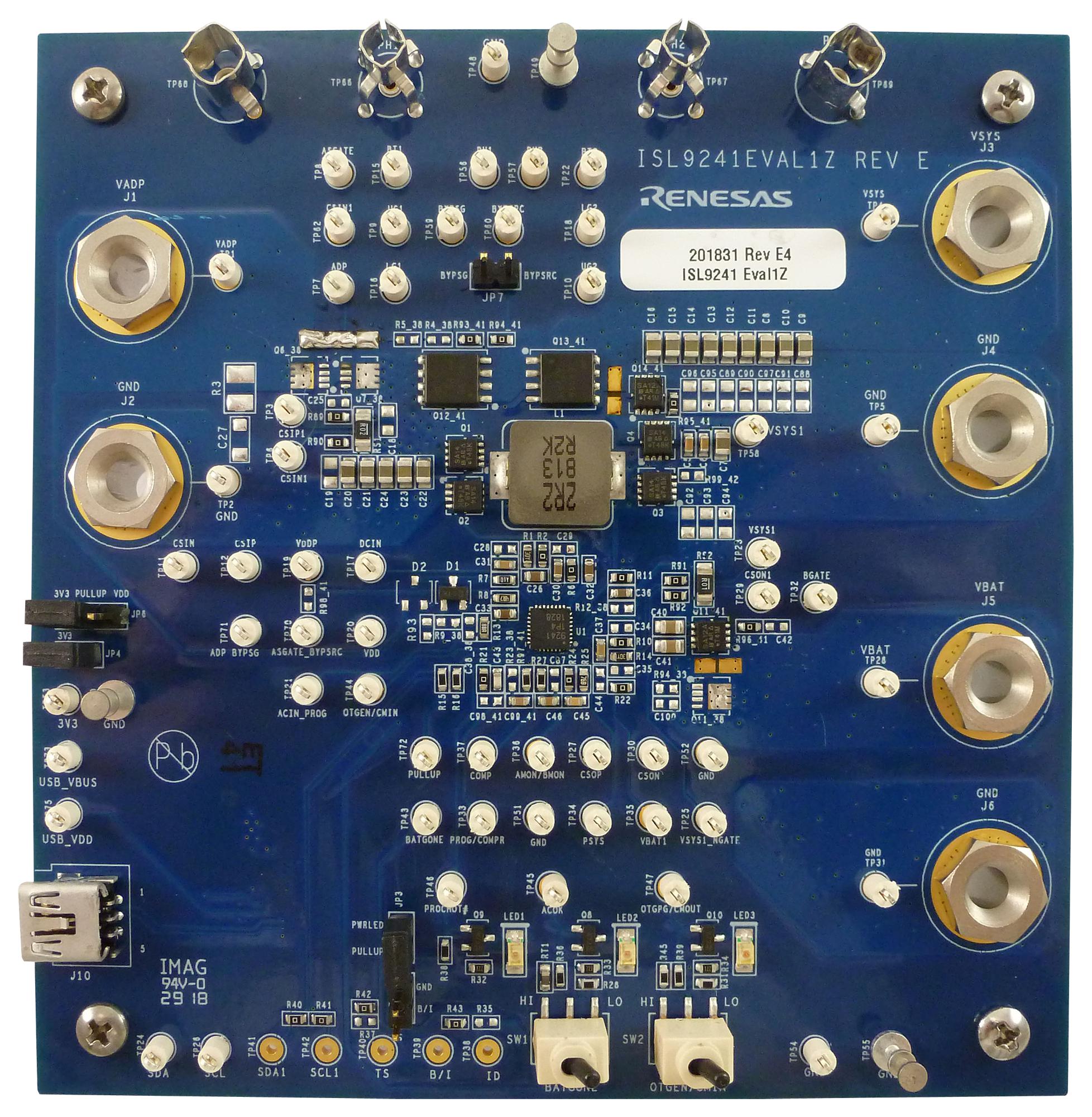 ISL9241EVAL1Z EVAL BOARD, NVDC & HPBB COMBO CHARGER RENESAS