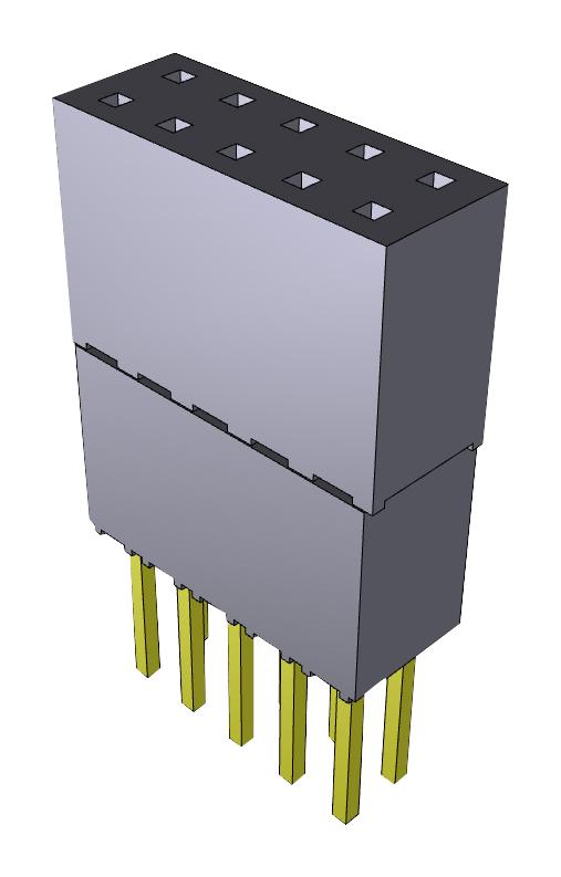 ESQ-105-34-G-D CONNECTOR, 10POS, RCPT, 2.54MM, THT SAMTEC