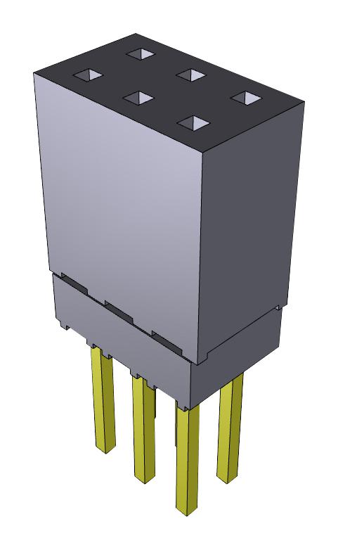 ESQ-103-13-G-D CONNECTOR, 6POS, RCPT, 2.54MM, THT SAMTEC