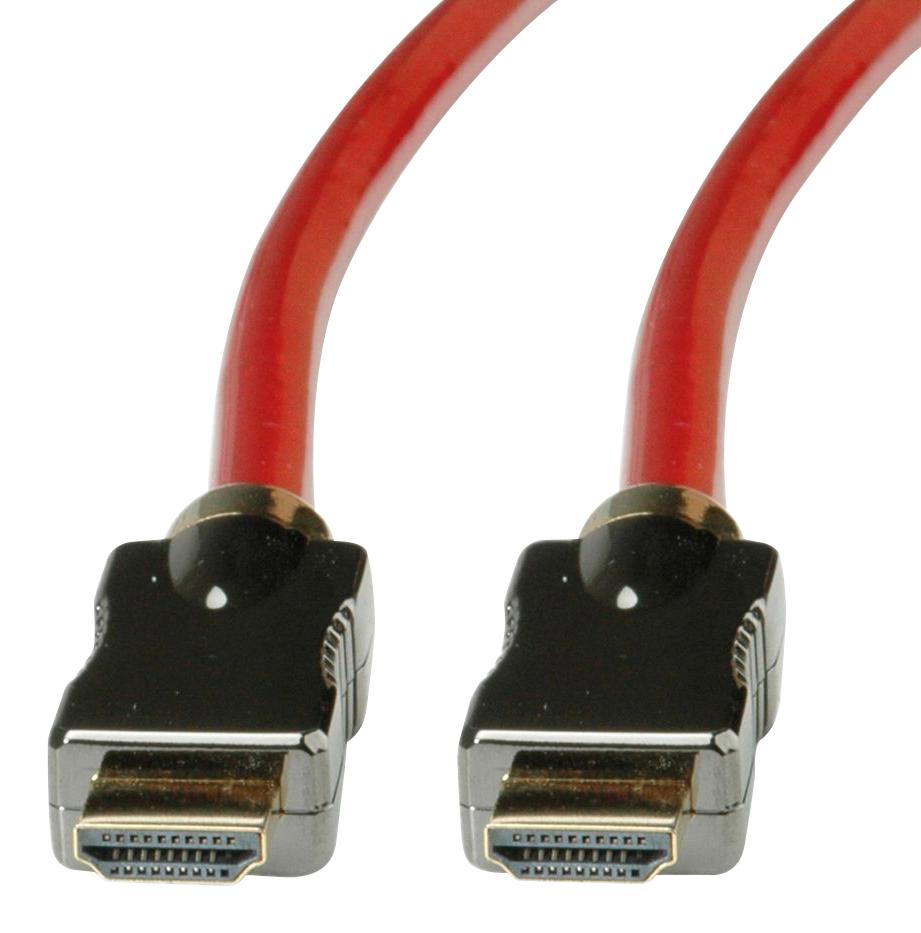 11.04.5905 CABLE, HDMI A PLUG-PLUG, 5M, RED ROLINE