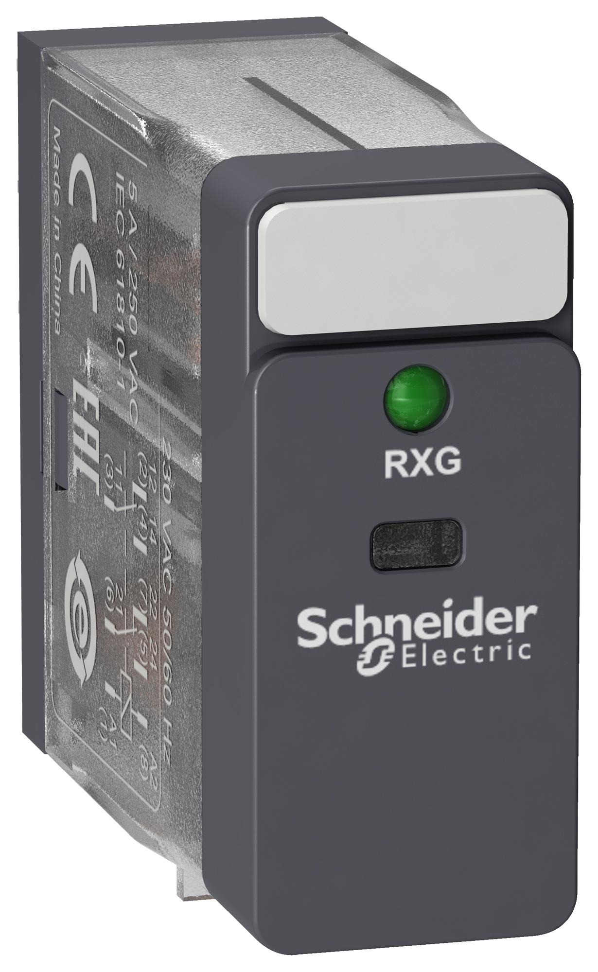 RXG23E7 POWER RELAY, DPDT, 5A, 250VAC SCHNEIDER ELECTRIC