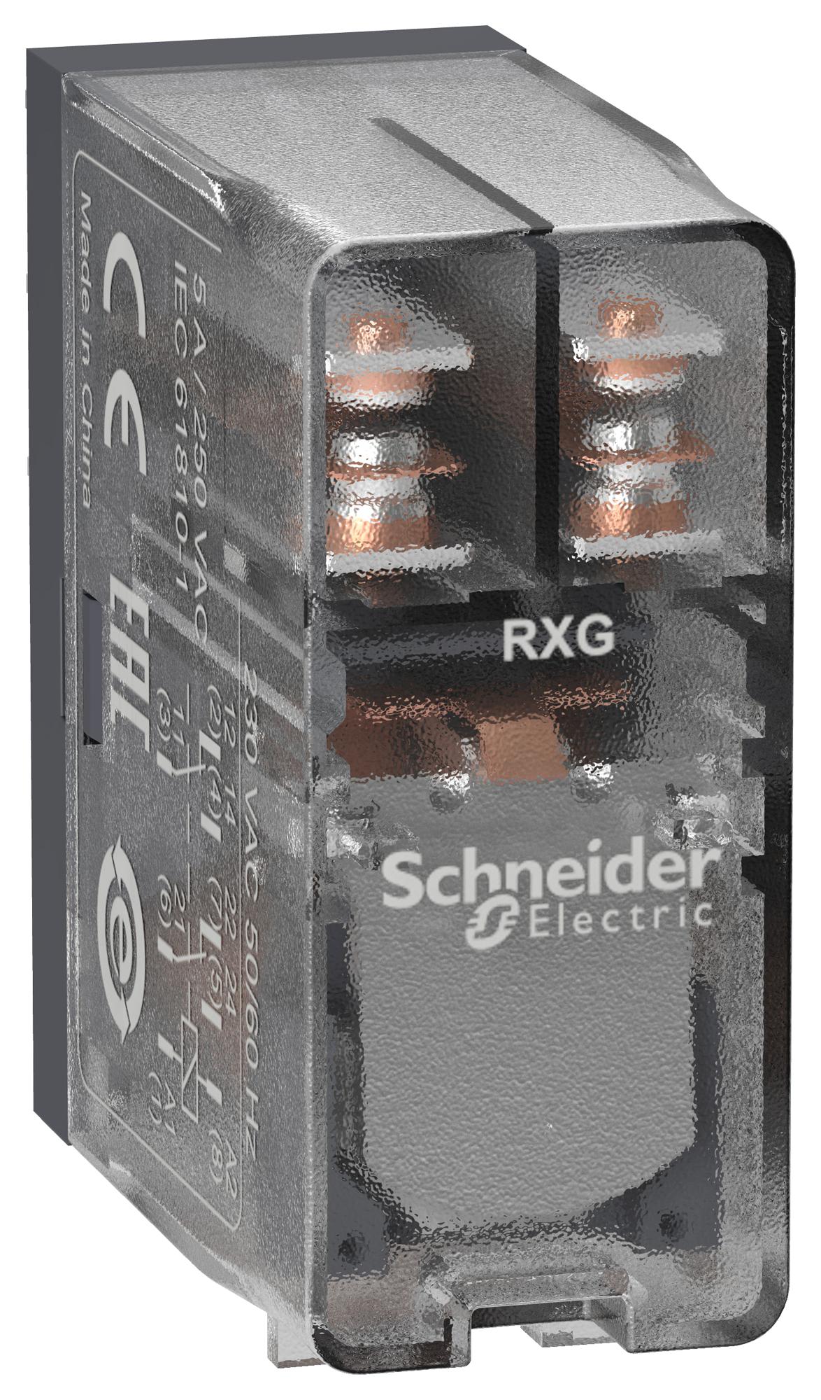 RXG25F7 POWER RELAY, DPDT, 5A, 250VAC SCHNEIDER ELECTRIC