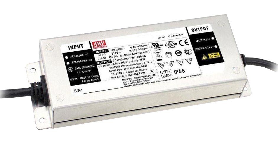 ELG-75-C1400A-3Y LED DRIVER, CONSTANT CURRENT, 75.6W MEAN WELL
