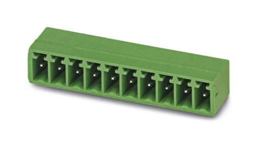 MC 1,5/10-G-3,81 BK TERMINAL BLOCK, HEADER, R/A, 10WAY, TH PHOENIX CONTACT