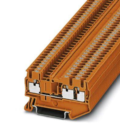 PT 2,5-TWIN OG DINRAIL TERMINAL BLOCK, 3WAY, 12AWG, ORG PHOENIX CONTACT