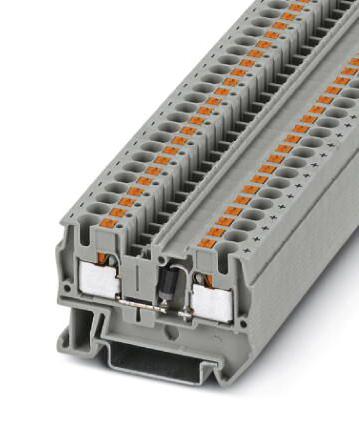 PT 4-DIO 1N 5408/R-L DINRAIL TERMINAL BLOCK, 2WAY, 10AWG, GRY PHOENIX CONTACT