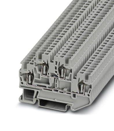 STTB 1,5 DINRAIL TERMINAL BLOCK, 4WAY, 16AWG, GRY PHOENIX CONTACT