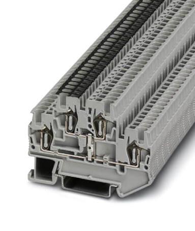 STTB 1,5-PV DINRAIL TERMINAL BLOCK, 4WAY, 16AWG, GRY PHOENIX CONTACT