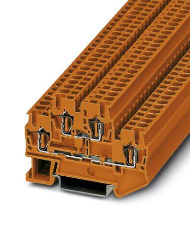 STTB 2,5 OG DINRAIL TERMINAL BLOCK, 4WAY, 12AWG, ORG PHOENIX CONTACT
