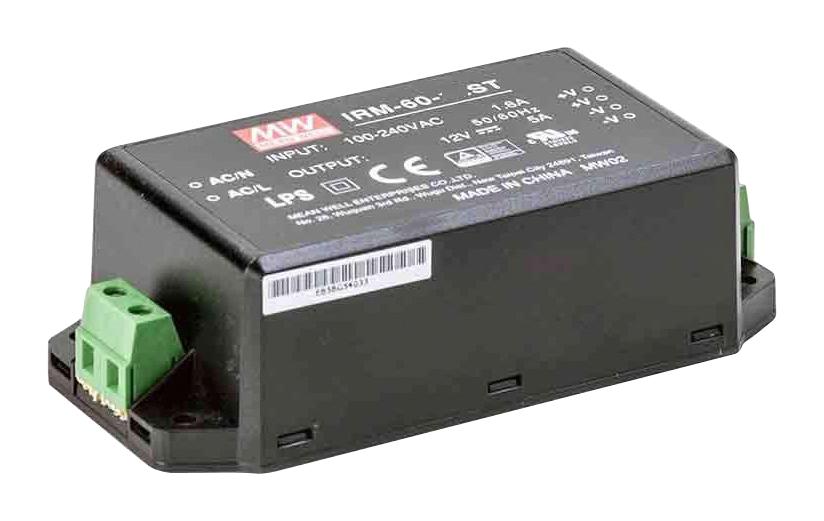IRM-60-5ST POWER SUPPLY, AC-DC, 5V, 10A MEAN WELL