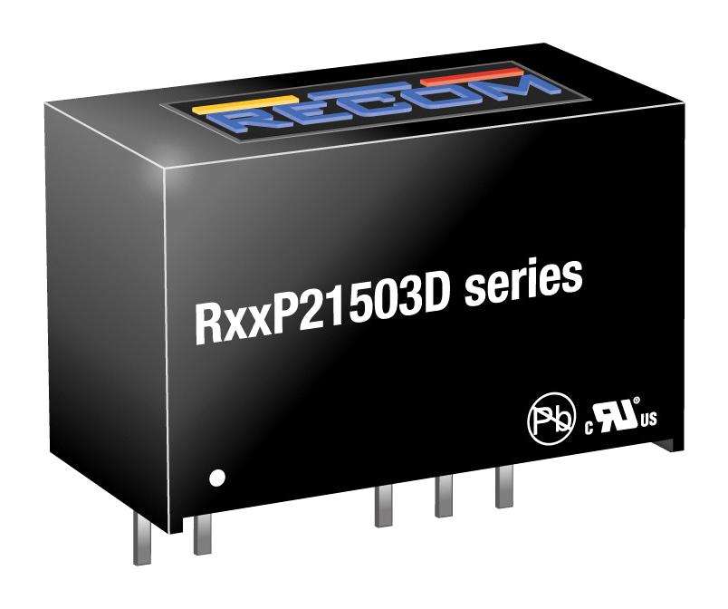 R15P21503D DC-DC CONVERTER, 2 O/P, 2W RECOM POWER