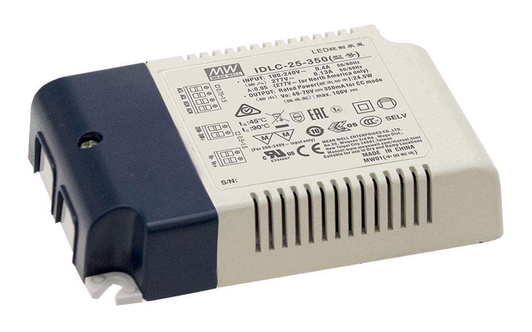 IDLC-25-350 LED DRIVER, AC/DC, CONST CURRENT, 24.5W MEAN WELL