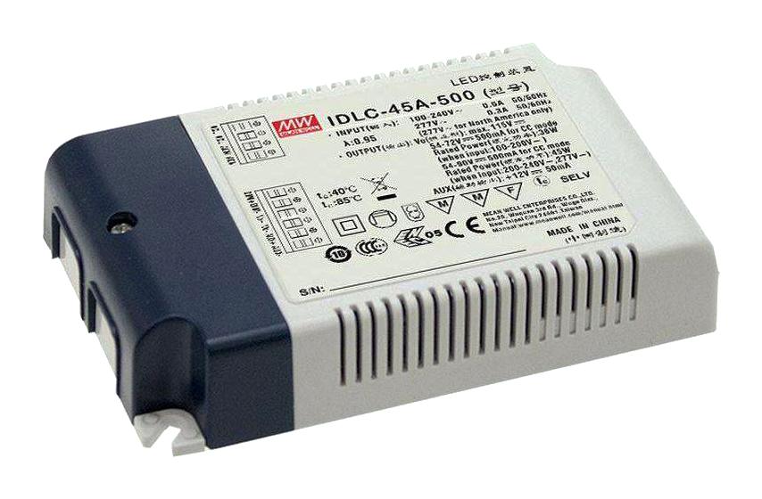 IDLC-45A-500 LED DRIVER, AC/DC, CONST CURRENT, 45W MEAN WELL