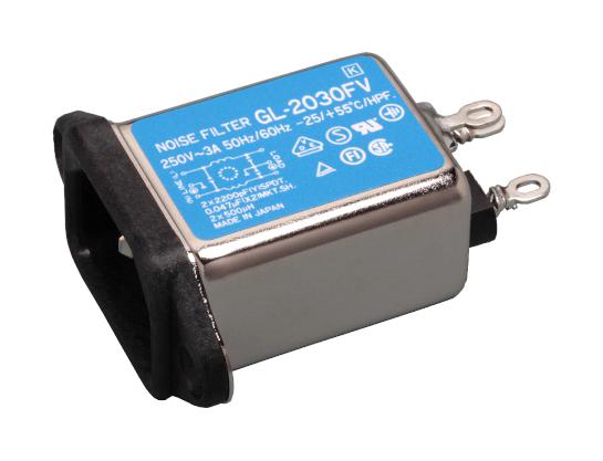 GL-2030ET IEC FILTER, 1-PH, 3A, 250V, SOLDER KEMET