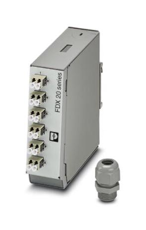 FOC-FDX20-PP-LCD6-OM4-PT9 DIN RAIL SPLICE BOX, 6 X LC DUPLEX PHOENIX CONTACT
