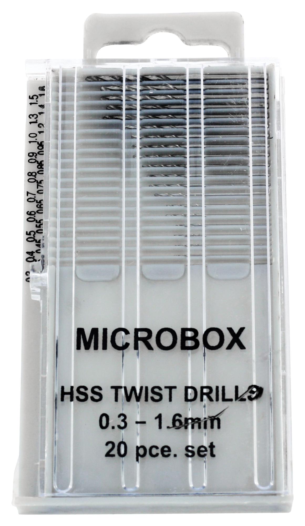 MP002109 MICROBOX DRILL BIT SET, 20PC, 0.3-1.6MM MULTICOMP PRO