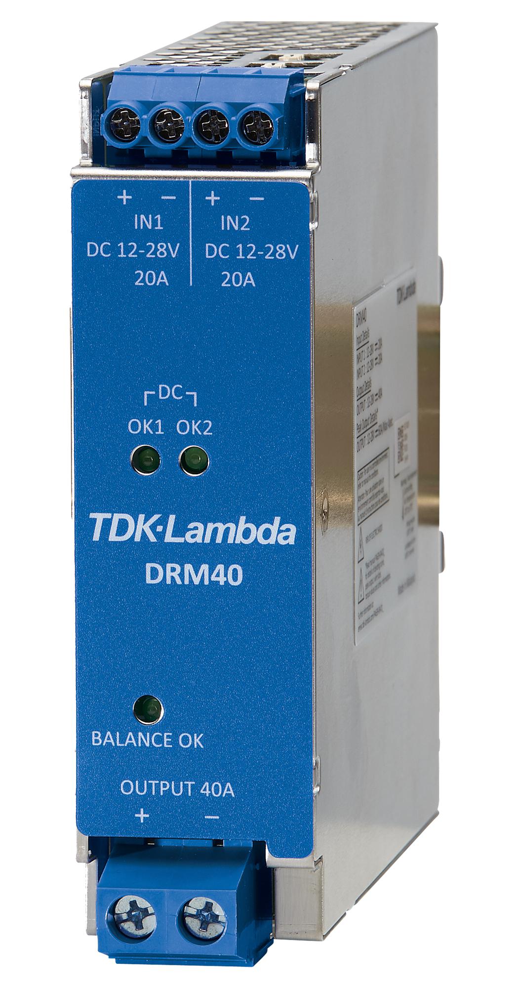 DRM-40 DIN RAIL REDUNDANCY MODULE, POWER SUPPLY TDK-LAMBDA