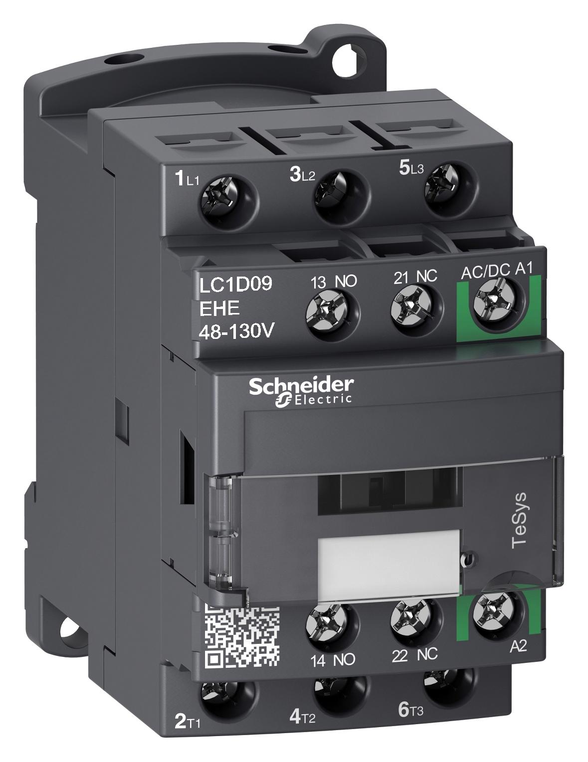 LC1D09EHE CONTACTOR, 3PST-NO, 130V, DIN RAIL/PANEL SCHNEIDER ELECTRIC