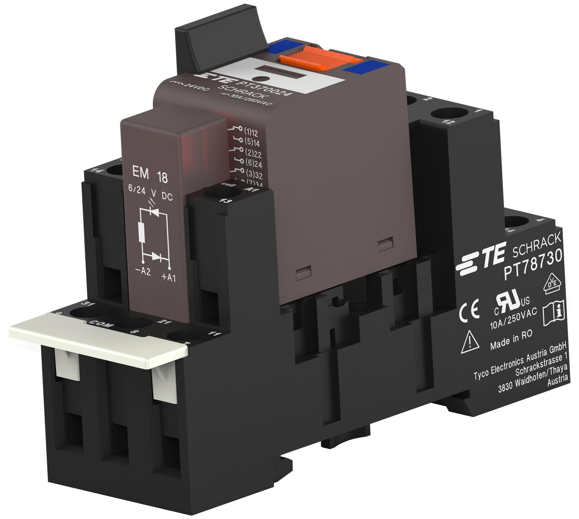 1-1415075-1 POWER RELAY, 3PDT, 10A, 240V, PANEL SCHRACK - TE CONNECTIVITY