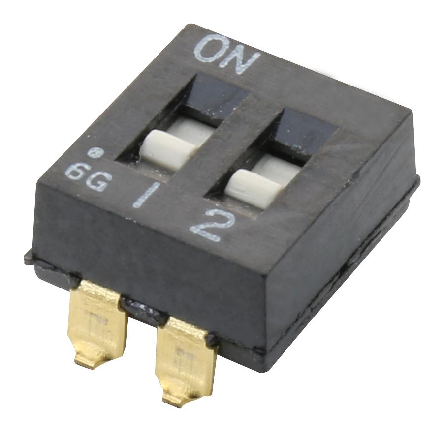 1825059-1 DIP SWITCH, 2POS, SPST, 0.1A, 24V, TH ALCOSWITCH - TE CONNECTIVITY