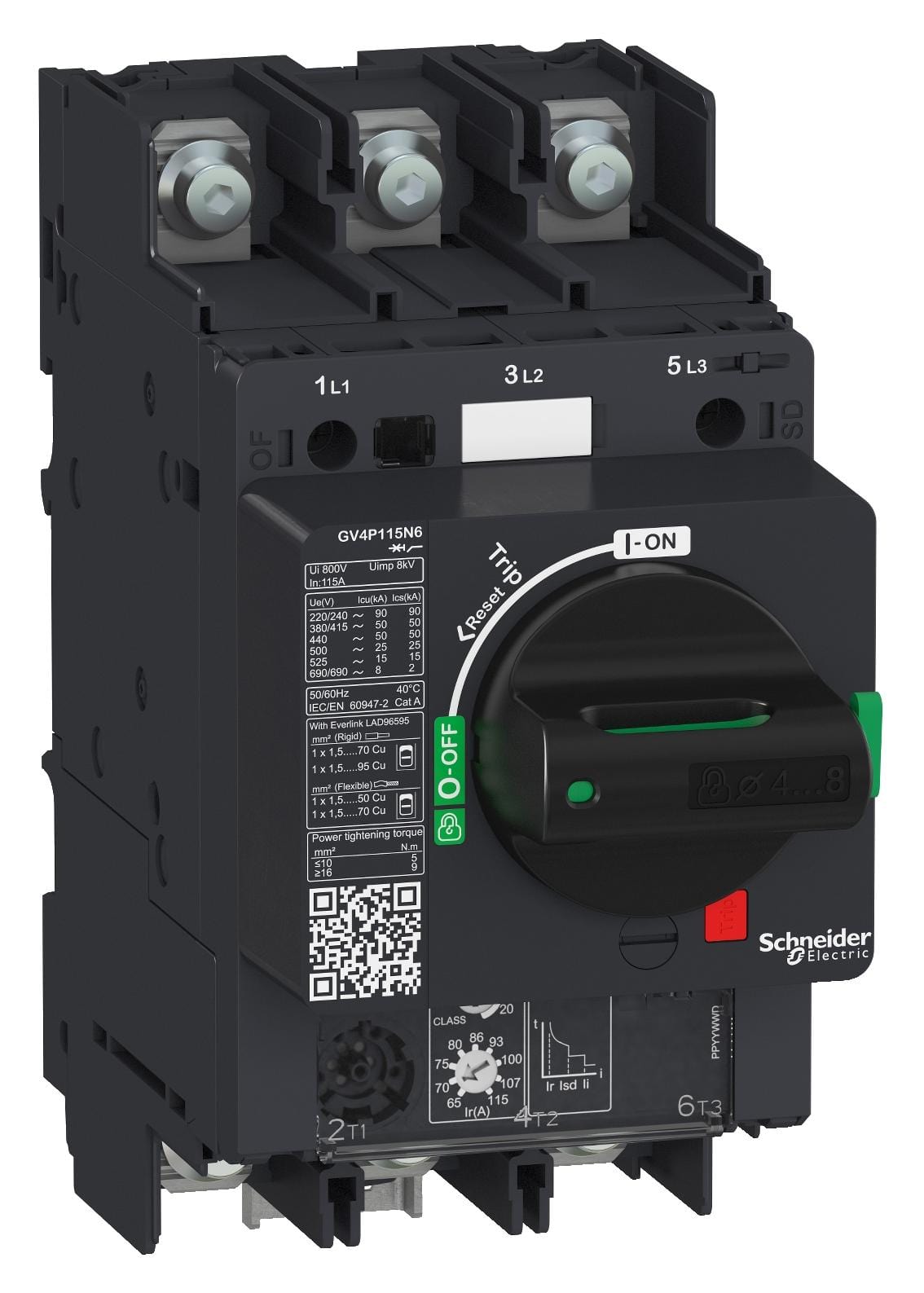 SCHNEIDER ELECTRIC Thermal Magnetic GV4P50N6 GV4P THERM/MAG 50A 50KA LUG SCHNEIDER ELECTRIC 3405414 GV4P50N6