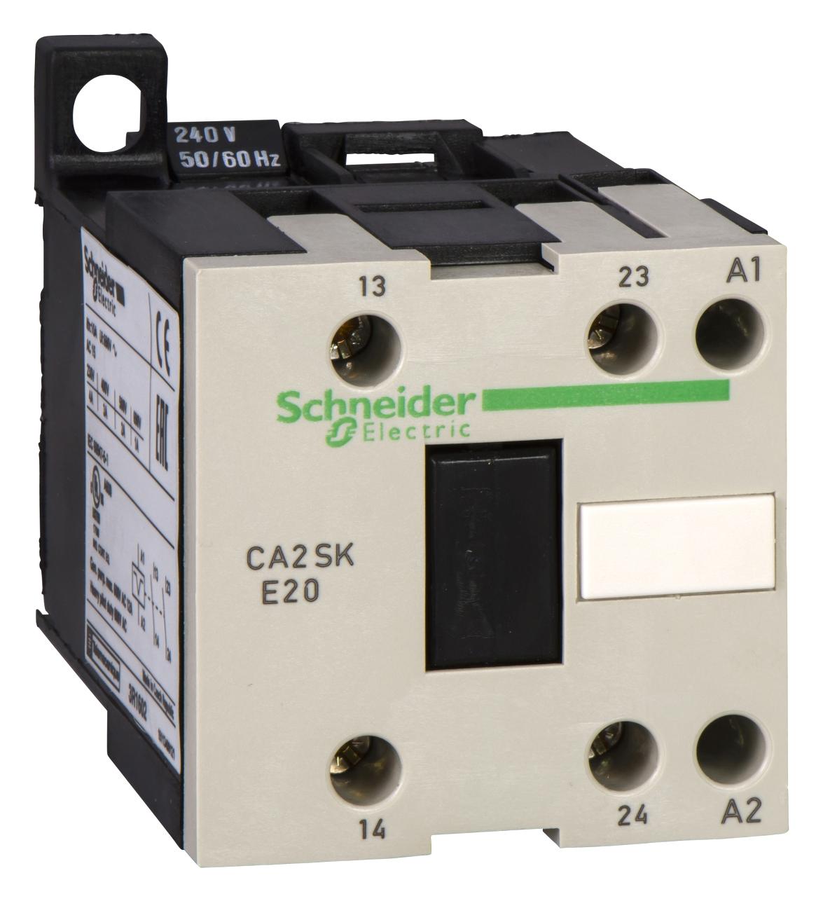 CA2SKE20U7 CONTACTOR, DPST-NO, 240V, DIN RAIL/PANEL SCHNEIDER ELECTRIC