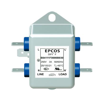 B84111F0000B110 POWER LINE FILTER, STANDARD, 10A, 250V EPCOS