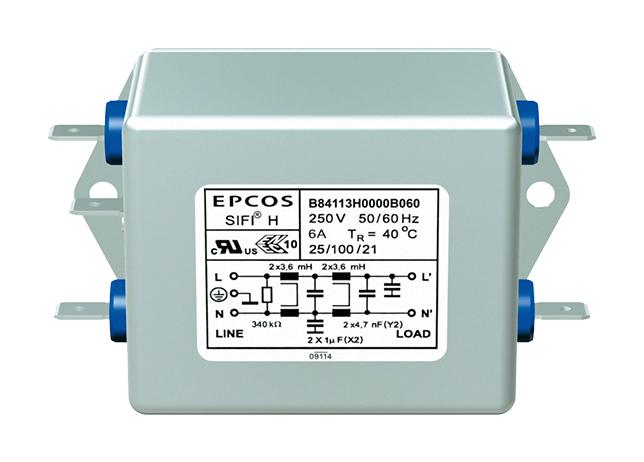 B84113H0000B110 POWER LINE FILTER, STANDARD, 10A, 250V EPCOS