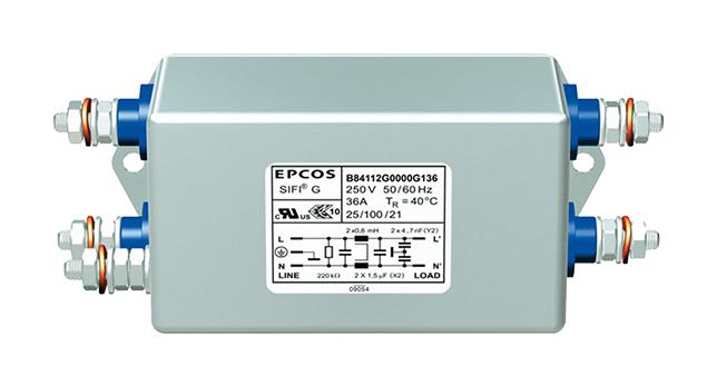 B84112G0000G120 POWER LINE FILTER, STANDARD, 20A, 250V EPCOS