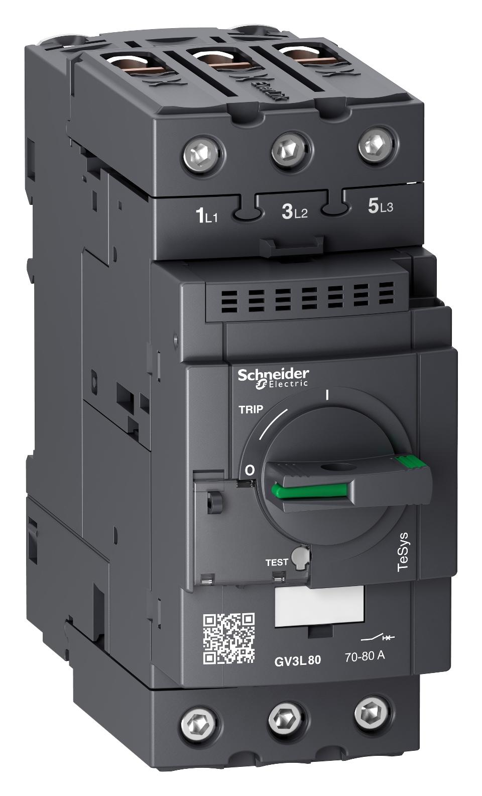 GV3L80 THERMOMAGNETIC CKT BREAKER, 3P, 80A SCHNEIDER ELECTRIC
