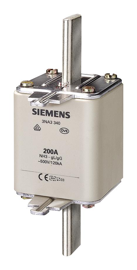 3NA3372 HRC FUSE, 630A, 500VAC/440VDC, BLADE TAG SIEMENS