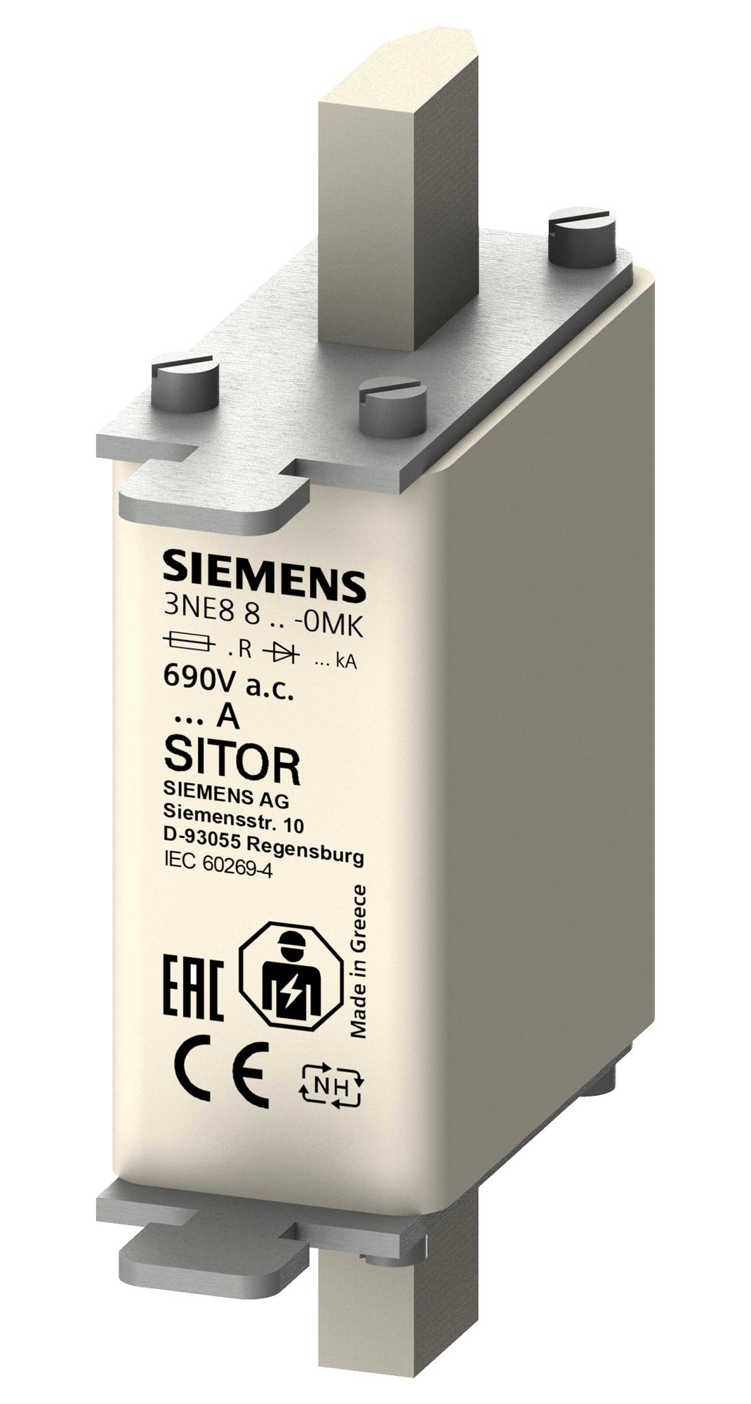 3NE8818-0MK HRC FUSE, 63A, 690VAC, 440VDC, BLADE SIEMENS