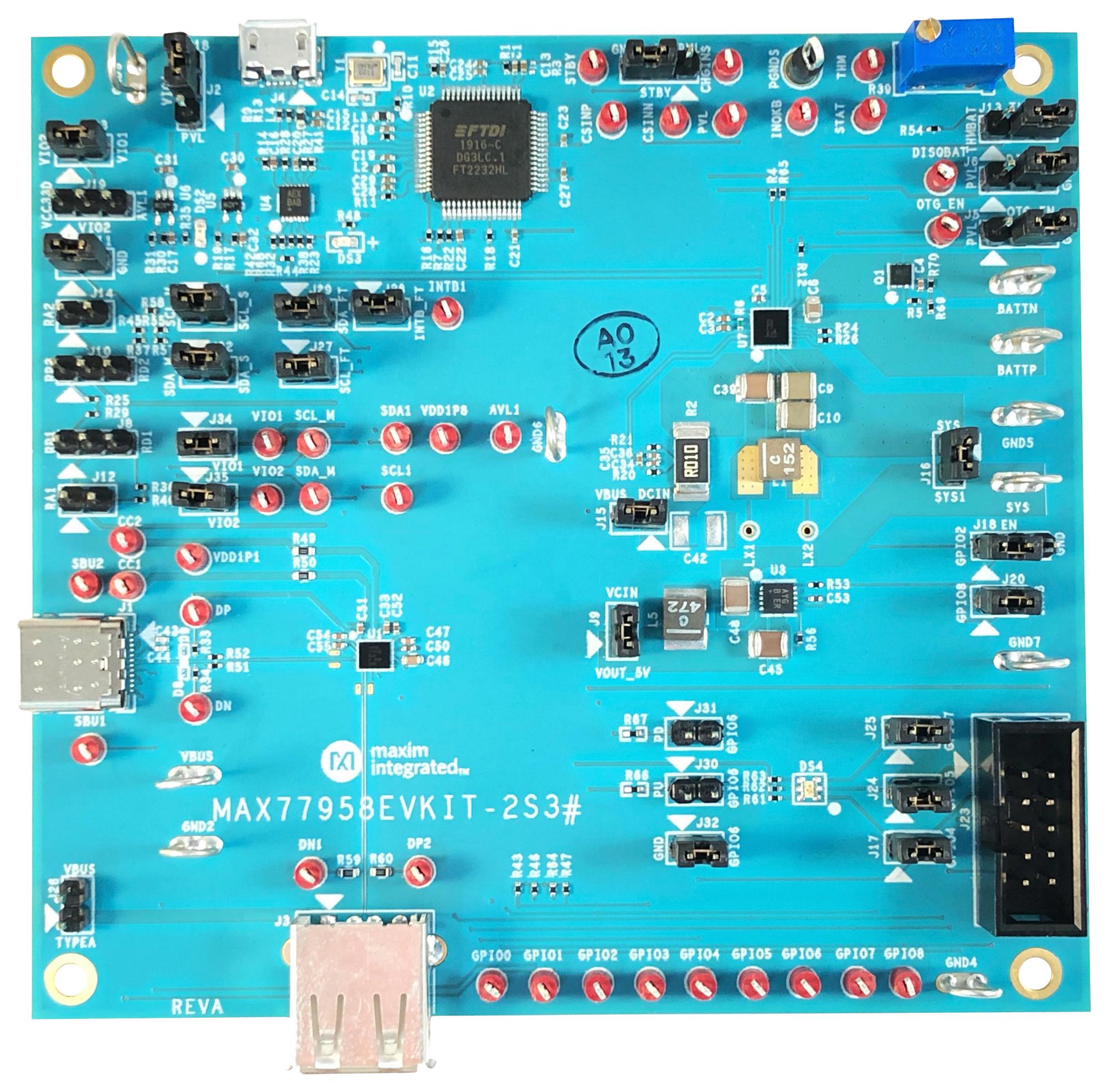 MAX77958EVKIT-2S3# EVAL KIT, USB TYPE-C & PD CONTROLLER MAXIM INTEGRATED / ANALOG DEVICES