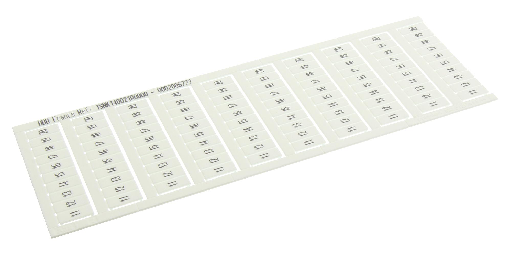 1SNK140021R0000 MARKER CARD, PRE-PRINTED, WHITE, TB ENTRELEC - TE CONNECTIVITY