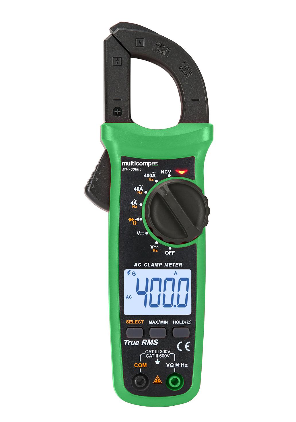 MP760605 DIG CLAMP MULTIMETER, 4000 COUNT, 400A MULTICOMP PRO