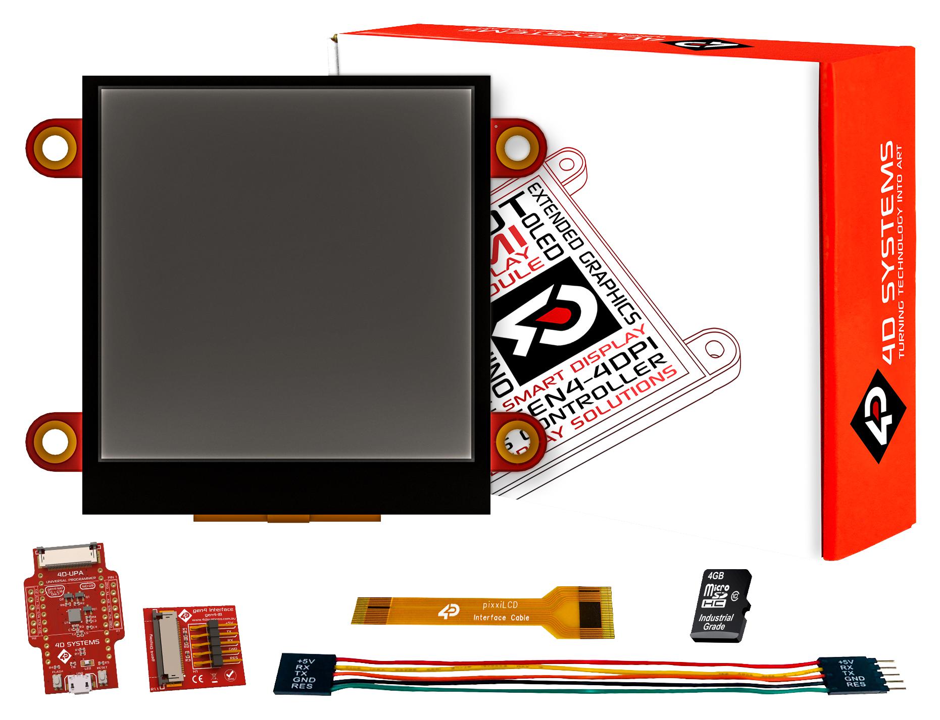 SK-PIXXILCD-25P4-CTP STARTER KIT, 2.5" GRAPHIC DISPLAY, CTP 4D SYSTEMS