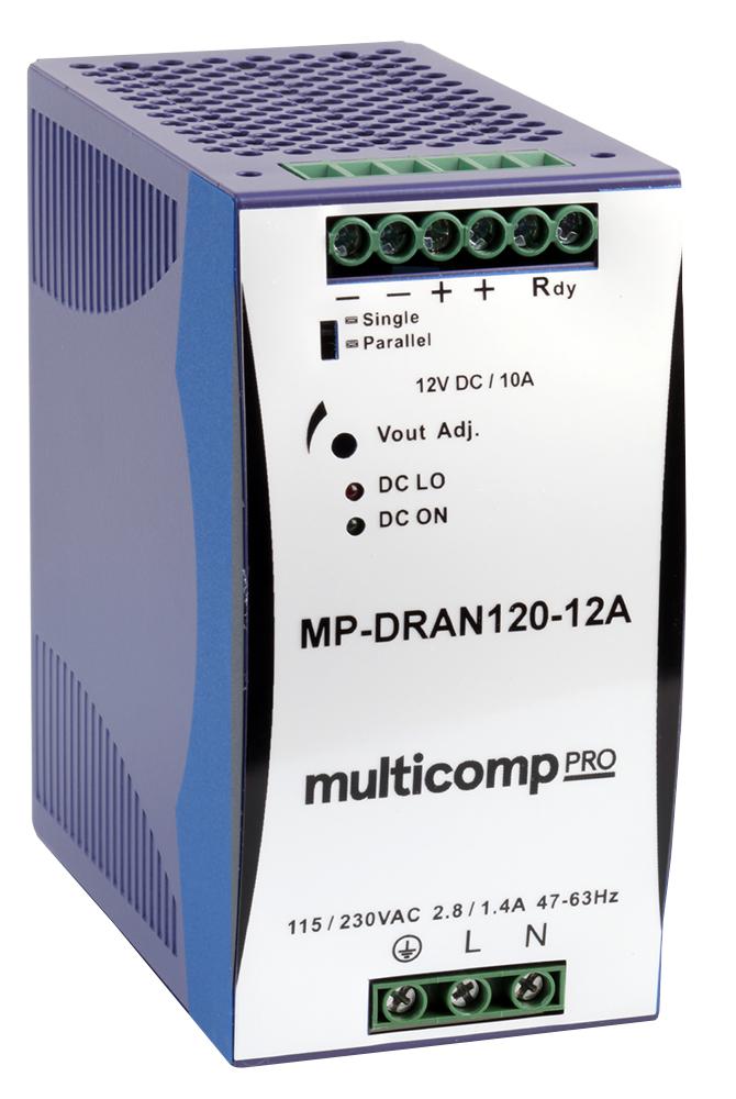 MP-DRAN120-12A POWER SUPPLY, AC-DC, 12V, 10A MULTICOMP PRO