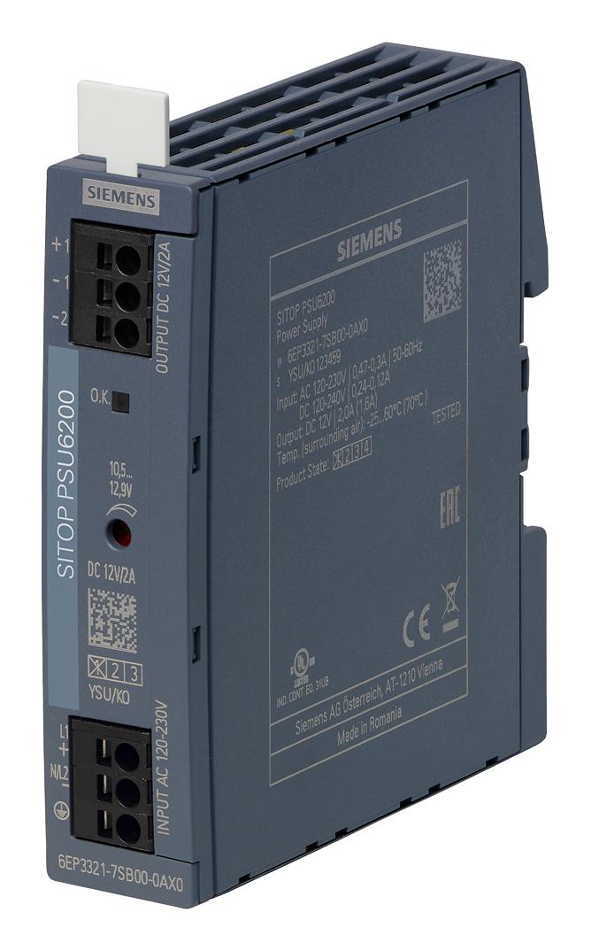 6EP3321-7SB00-0AX0 POWER SUPPLY, AC-DC, 12V, 2A SIEMENS