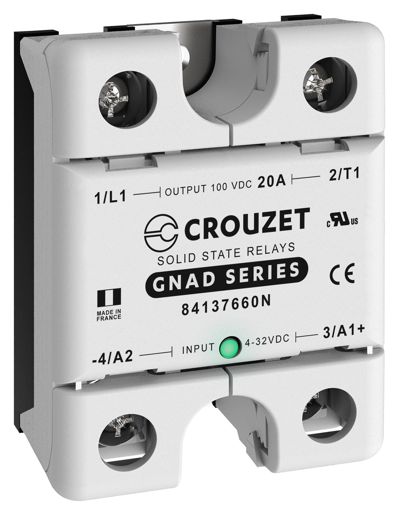 84137660N SOLID STATE RELAY, 20A, 5-100VDC, PANEL CROUZET