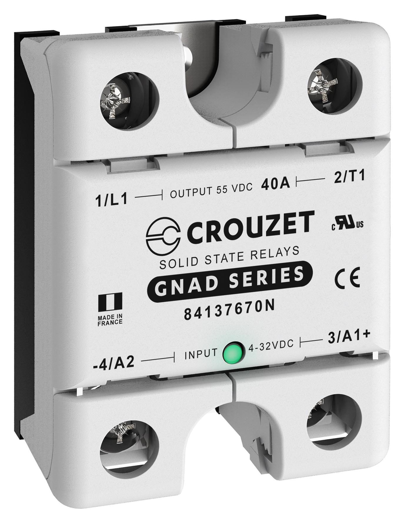 84137670N SOLID STATE RELAY, 40A, 5-55VDC, PANEL CROUZET